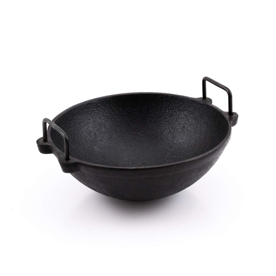 hagya 8 inches Mini Flat Cast Iron Kadai/Deep kadai/Preseasoned